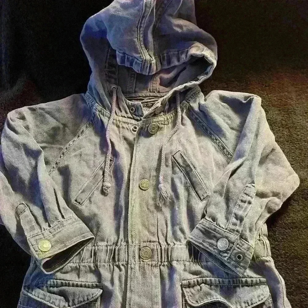 Vintage 1990’s GAP Jean Jacket with hood 12-24 months 100%Cotton